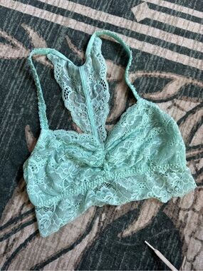VS PINK Lace Racerback Bralette - Mint Green